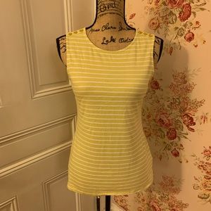 Banana Republic | Light Green Striped Tank Top